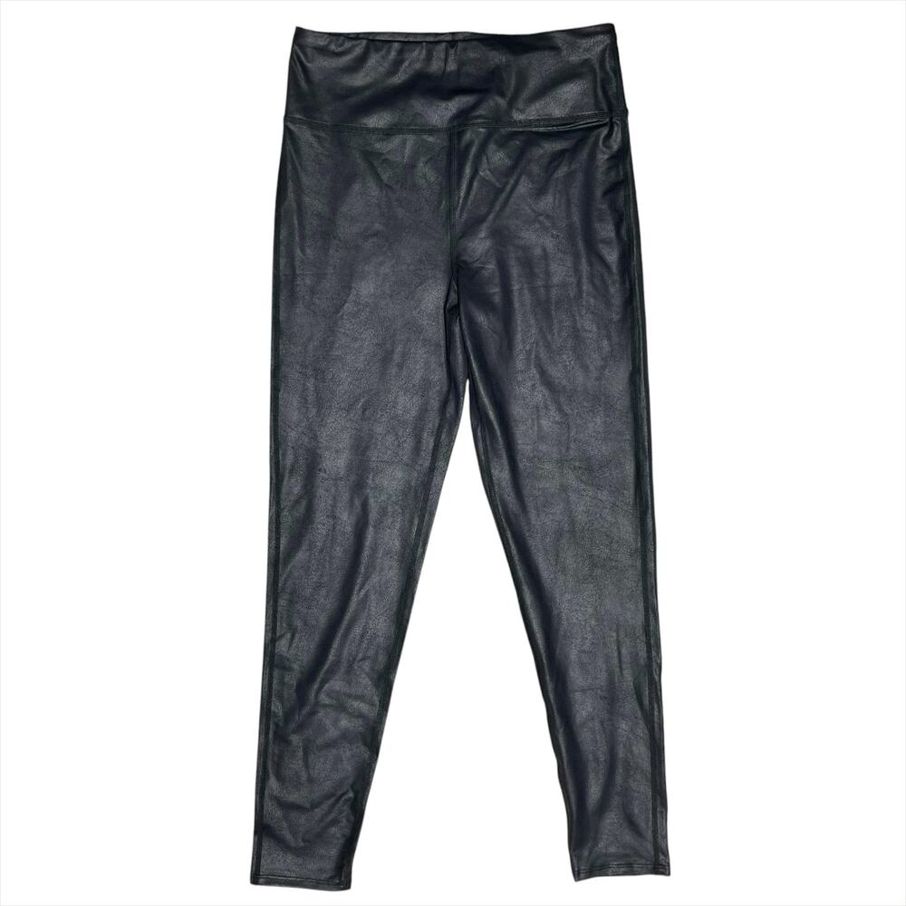 WALKPOP Coated Faux Leather Black Leggings Size M